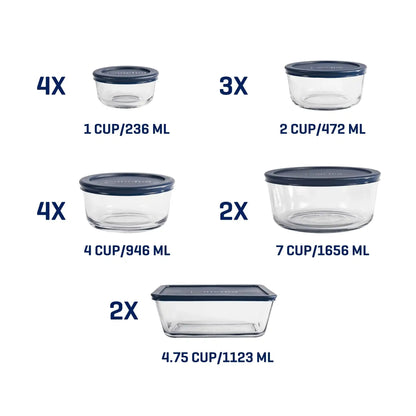 30-Piece Glass Food Storage Container Set | Airtight & Ultra-Durable