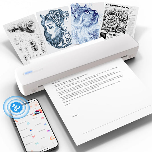 Portable Wireless Inkless Thermal Printer