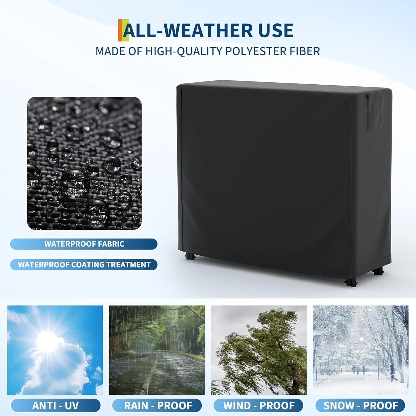 4ft Firewood Rack with Waterproof Cover, Outdoor Firewood Holder