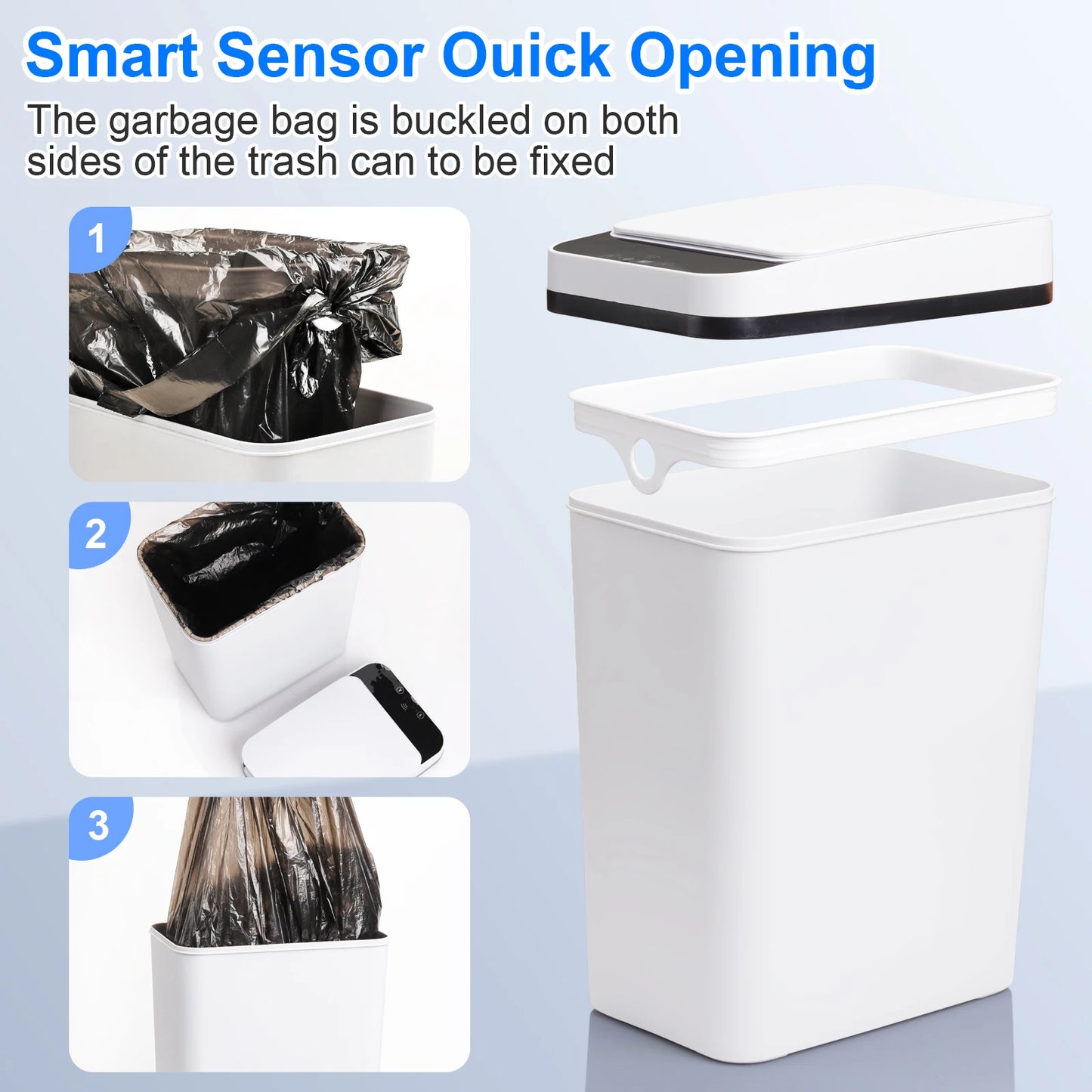 2 Pack 12L Automatic Trash Cans