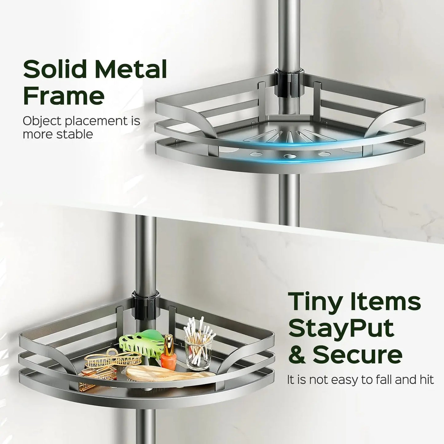 Adjustable 4-Tier Tension Pole Shower Caddy