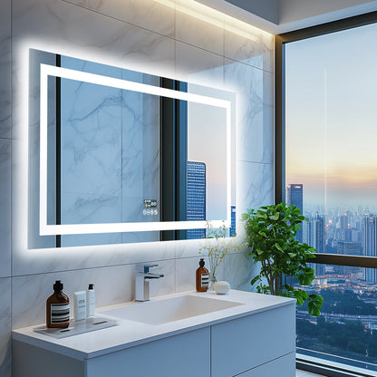 LED Lighted Dimmable Bathroom Mirror with Smart Bluetooth