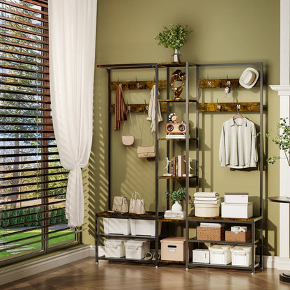 Heavy Duty Corner Coat Stand with Shoe Bench