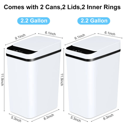 2 Pack 12L Automatic Trash Cans