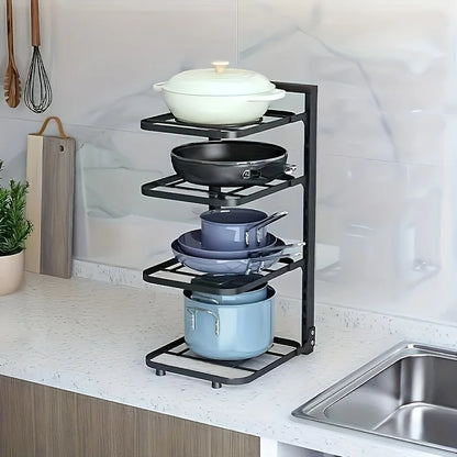 Adjustable Multi-Layer Pot and Pan Rack Organizer