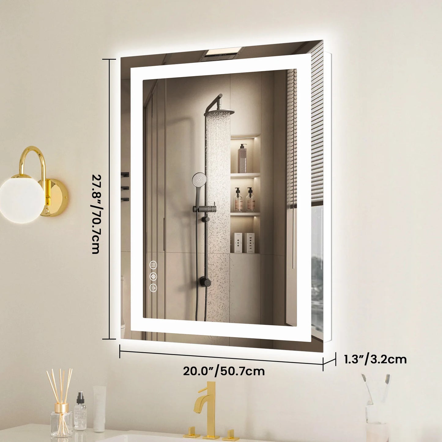 36"x 24" LED Lighted Wall-mounted Mirror