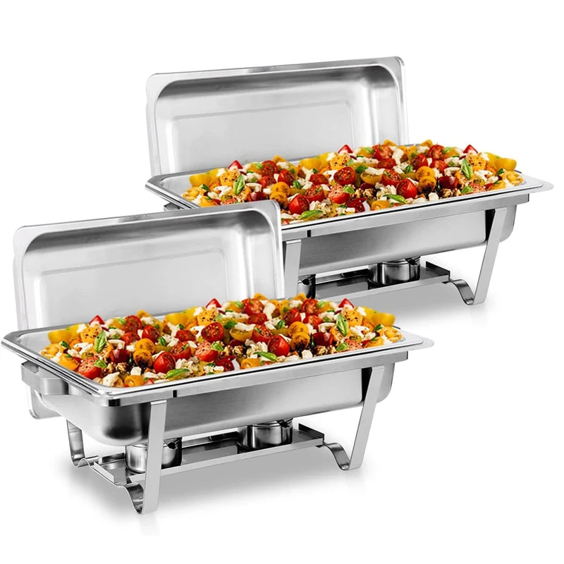 2/4/6 Pack 8QT Stainless Steel Chafing Dish Buffet Set