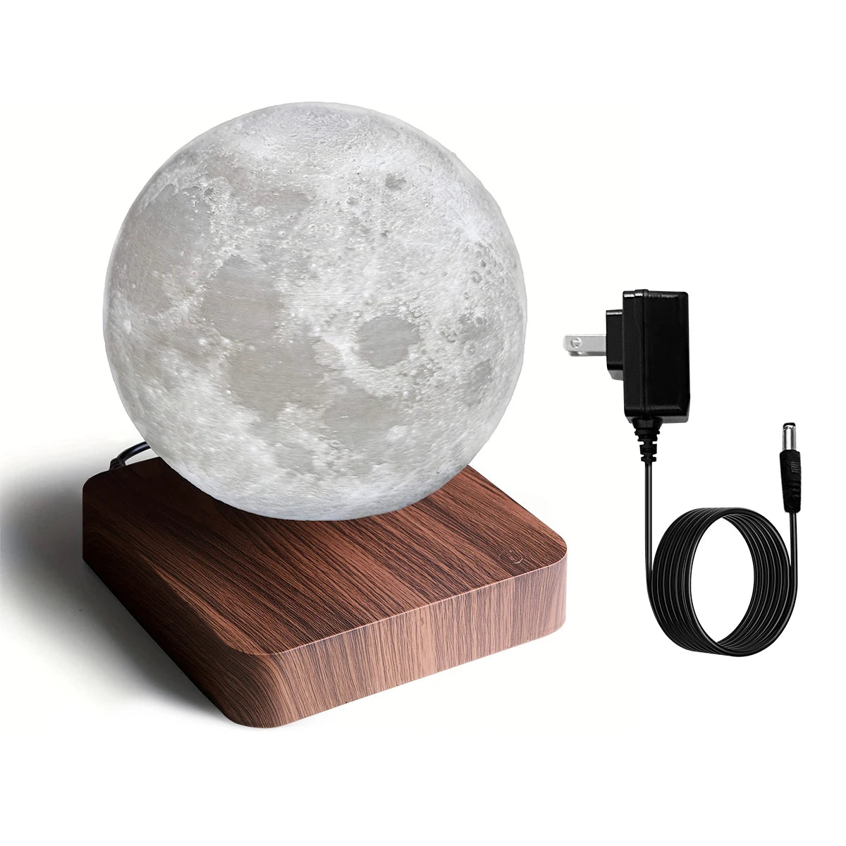 Magnetic Floating Rotating Moon Lamp with Wooden Base