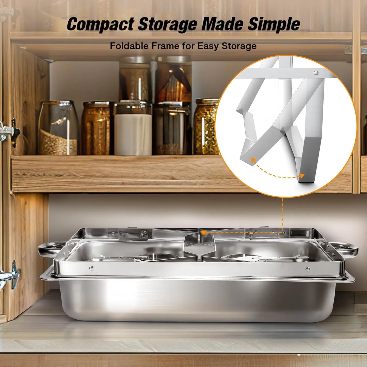 2/4/6 Pack 8QT Stainless Steel Chafing Dish Buffet Set