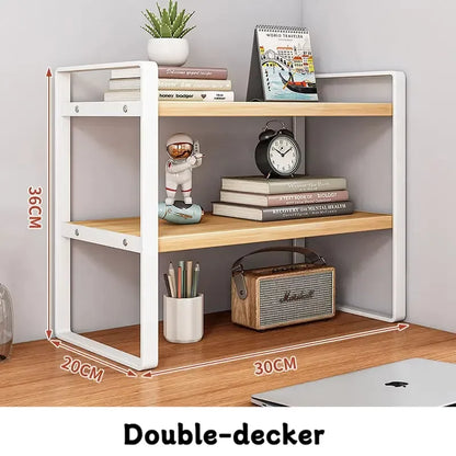 Multi-Tier Iron Shelving Unit for Office Supplies, Books, and Decor