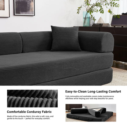 79'' Boneless Couch Foldable Convertible Futon Sleeper Sofa