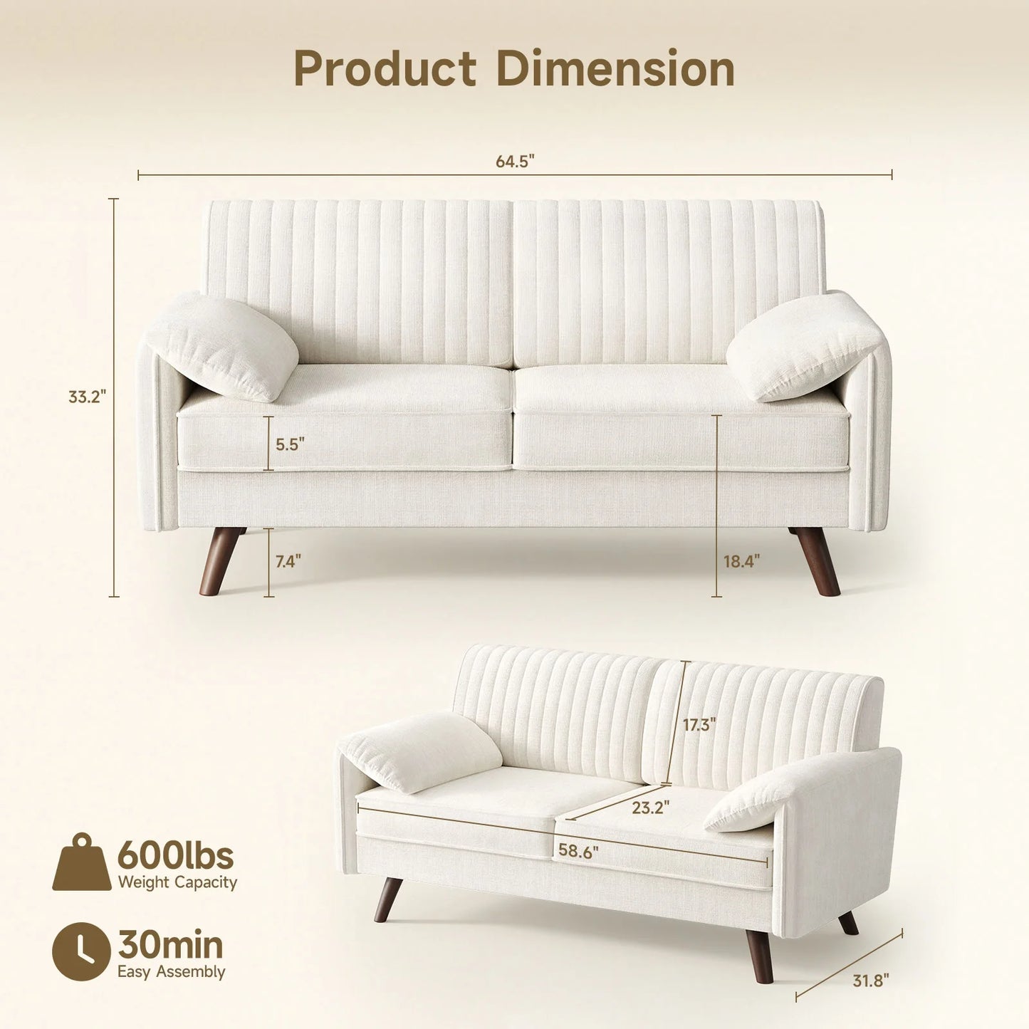 Loveseat Sofa for Living Room