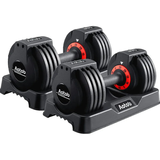 25 LBS Adjustable Anti-Slip Dumbbell Set