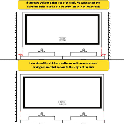 LED Lighted Dimmable Bathroom Mirror with Smart Bluetooth