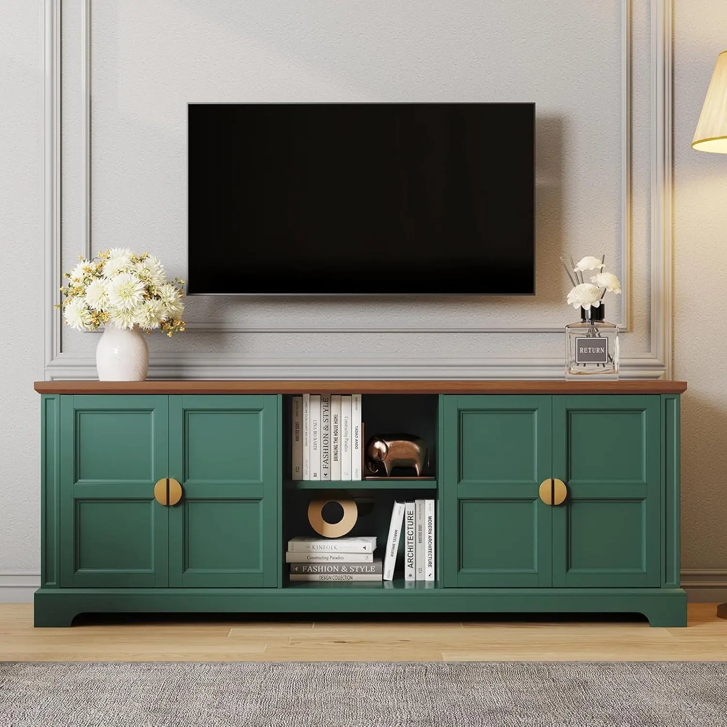 67” Modern Shaker Style TV Stand for TVs up to 75+ inches