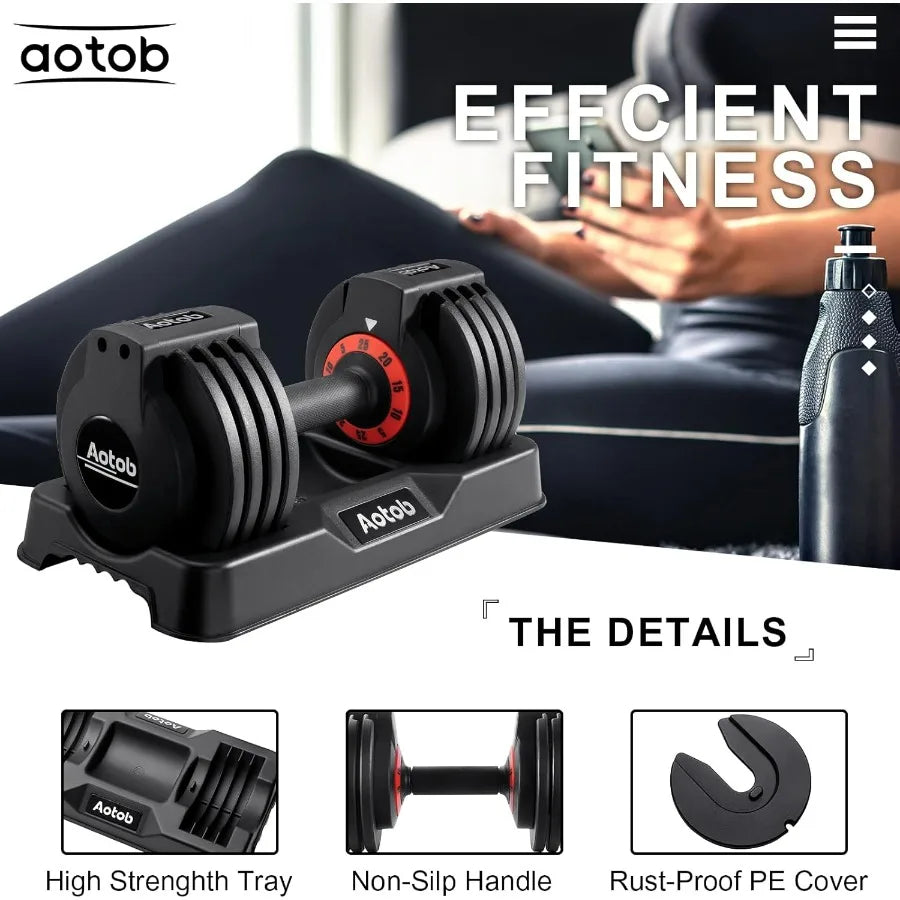 25 LBS Adjustable Anti-Slip Dumbbell Set