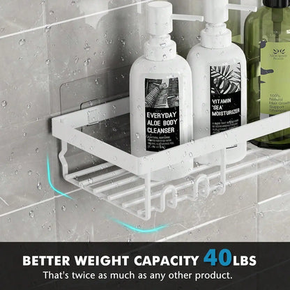 5-Pack Rustproof Stainless Steel Adhesive Shower Caddy