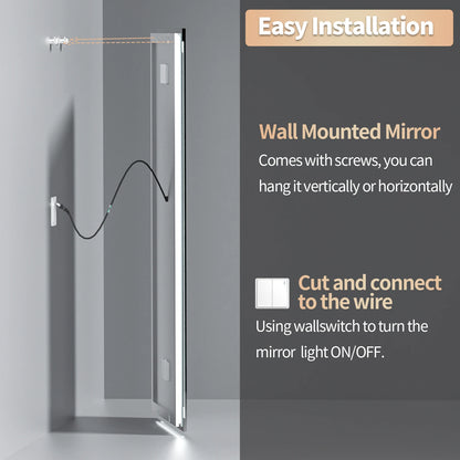 LED Lighted Dimmable Bathroom Mirror with Smart Bluetooth
