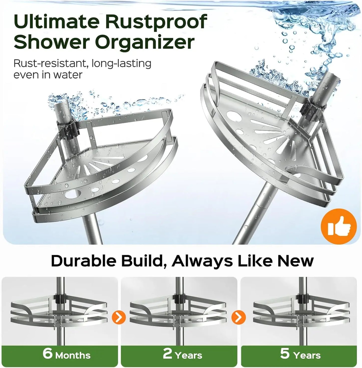 Adjustable 4-Tier Tension Pole Shower Caddy