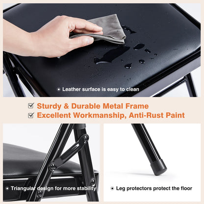 Leather Padded Folding Chair 4 Pack