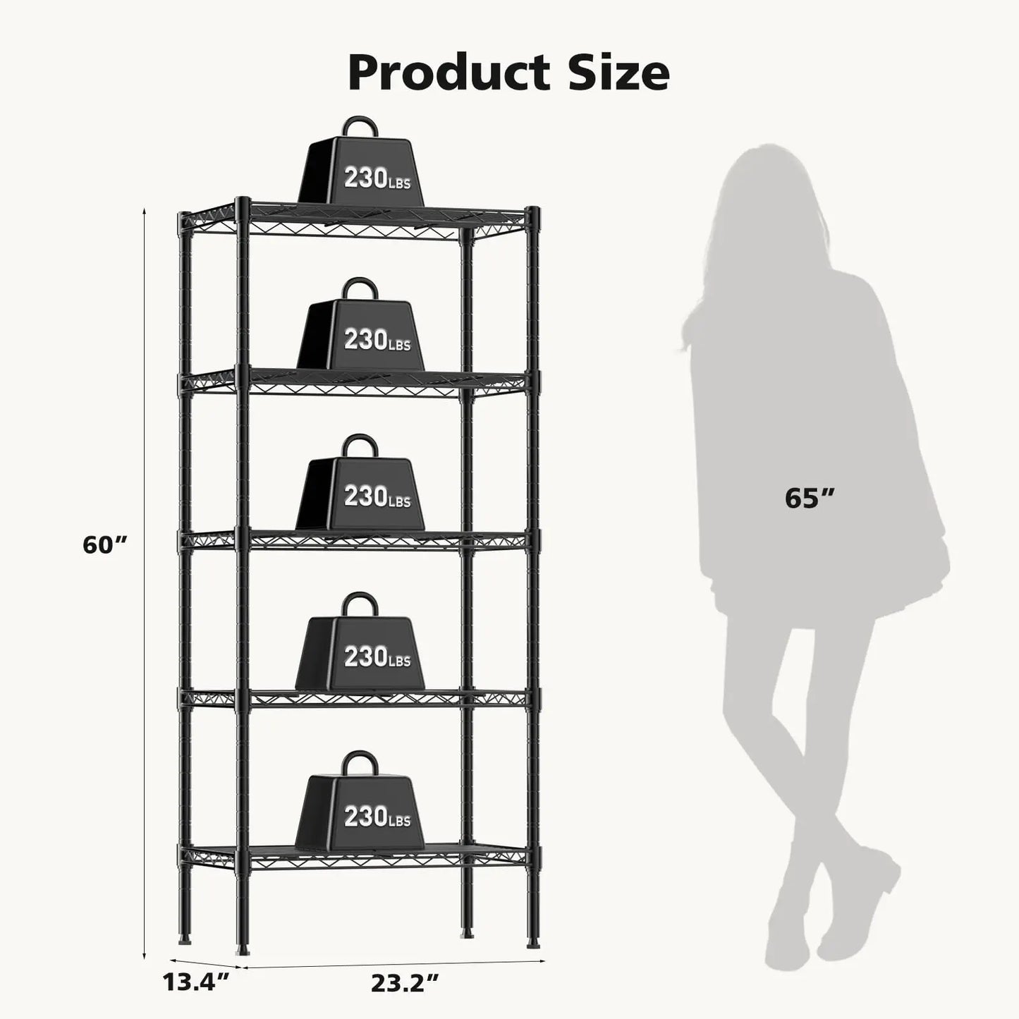 3-5 Tier Adjustable Metal Storage Shelves