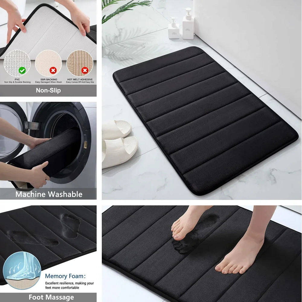 Super Absorbent Non-slip Memory Foam Bath Mats