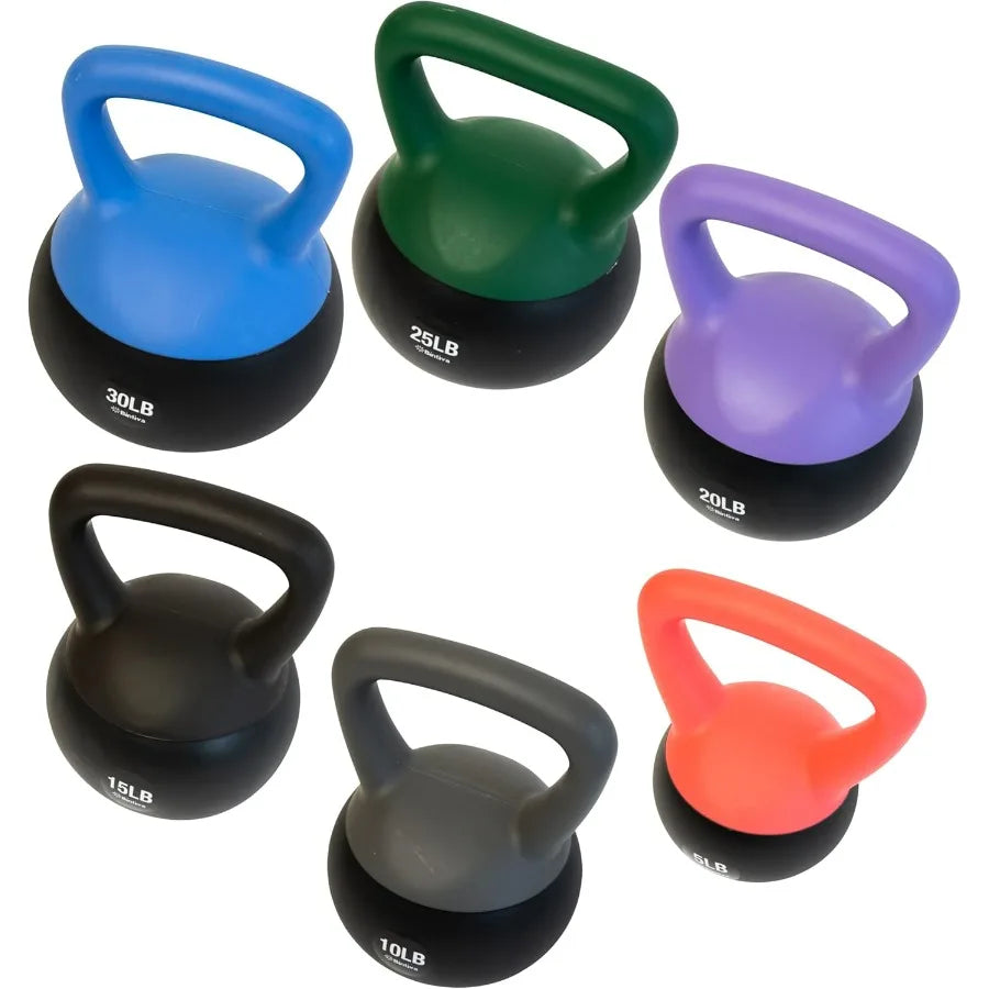 Soft Kettlebells - Sea and Iron Sand Filled Weights for Women and Men - Color Coded Kettle Bell Sets