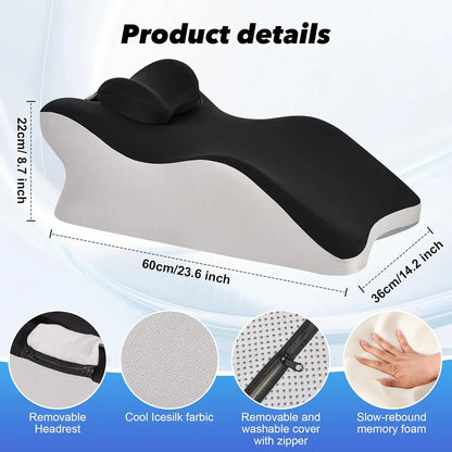 Wedge Memory Foam Ergonomic Back Support Pillow