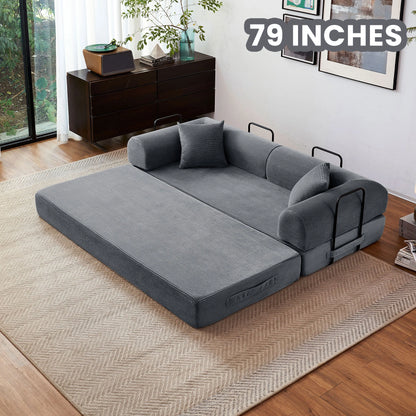 79'' Boneless Couch Foldable Convertible Futon Sleeper Sofa