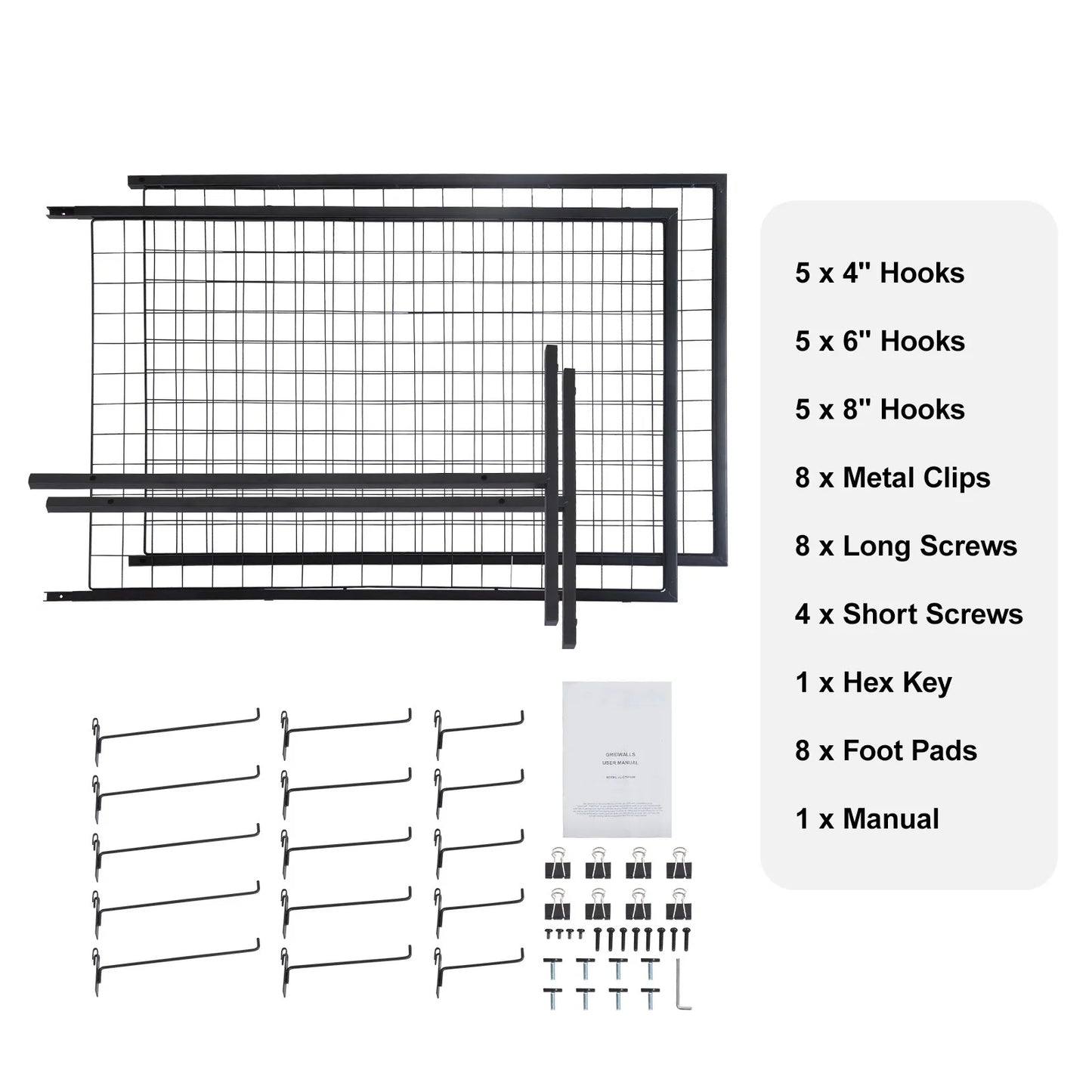 Gridwall Display Racks Double Side Gridwall Panels for Art Craft Shows Retail Shop w/ Hooks