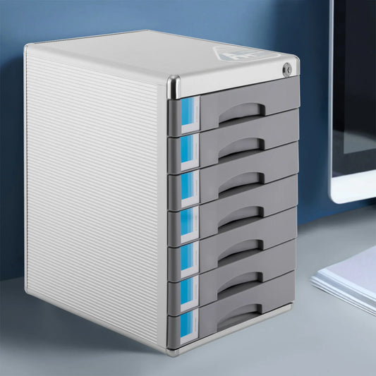 Lockable Aluminum Alloy Drawer Organizer with 7 Compartments